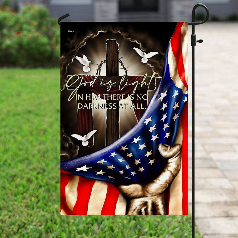 Christian Garden Flags, God Is Light American Flag, Christian House Flags, Christian Cross Flag, Faith Flag