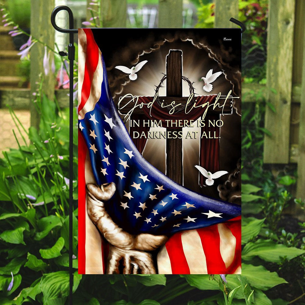 Christian Garden Flags, God Is Light American Flag, Christian House Flags, Christian Cross Flag, Faith Flag