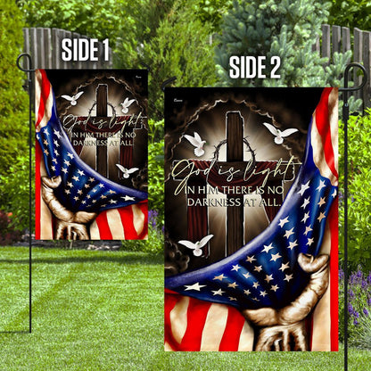 Christian Garden Flags, God Is Light American Flag, Christian House Flags, Christian Cross Flag, Faith Flag
