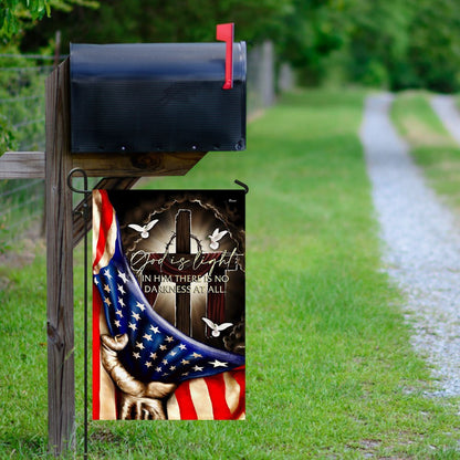 Christian Garden Flags, God Is Light American Flag, Christian House Flags, Christian Cross Flag, Faith Flag