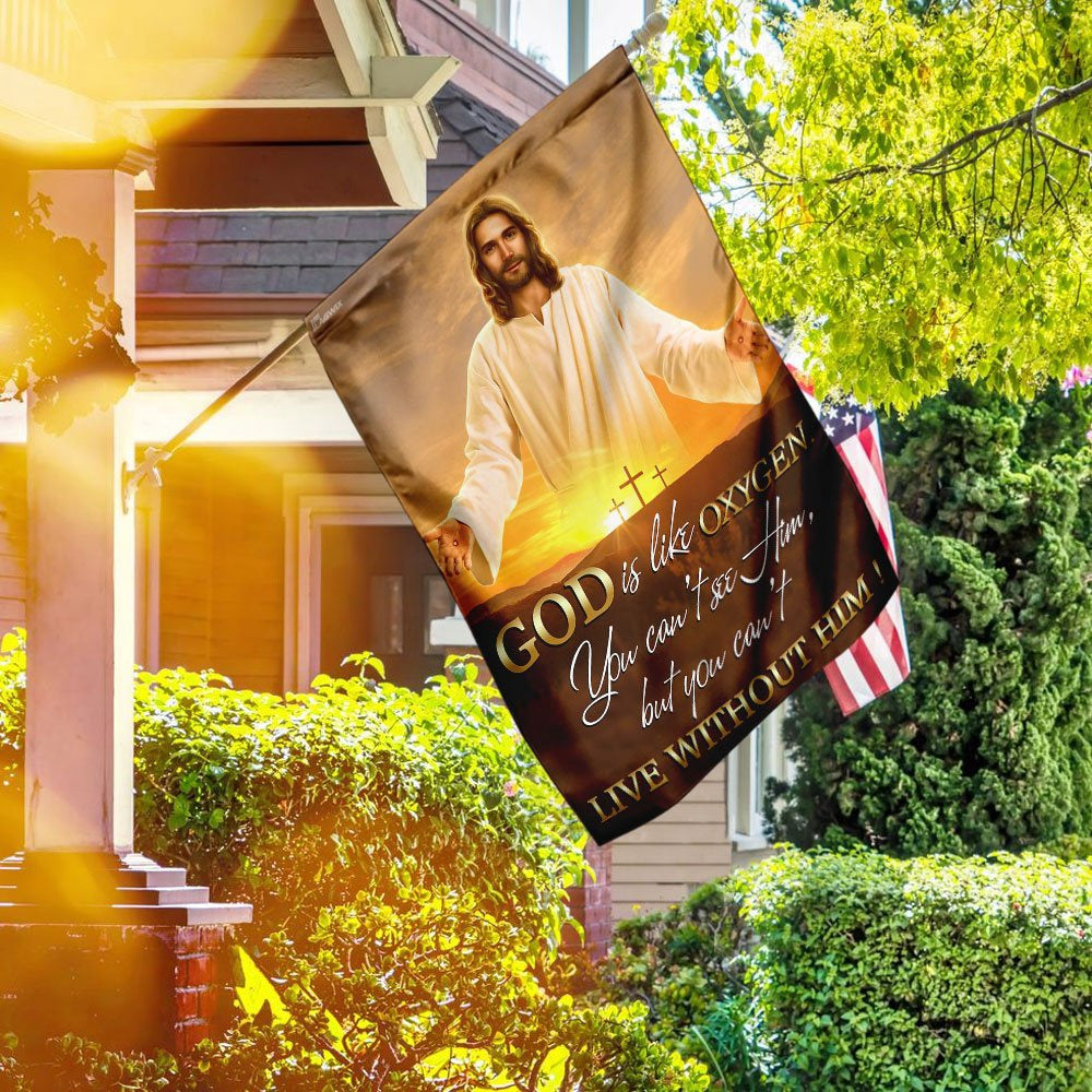 Christian Garden Flags, God Is Like Oxygen Flag, Christian House Flags, Christian Cross Flag, Faith Flag