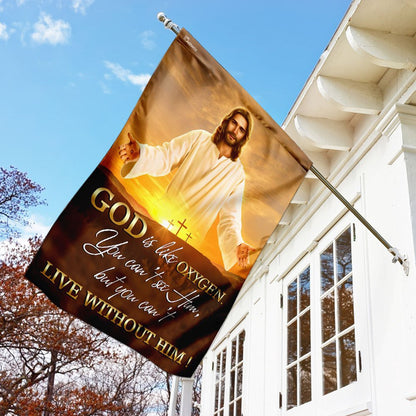 Christian Garden Flags, God Is Like Oxygen Flag, Christian House Flags, Christian Cross Flag, Faith Flag