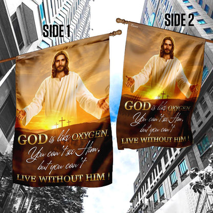 Christian Garden Flags, God Is Like Oxygen Flag, Christian House Flags, Christian Cross Flag, Faith Flag