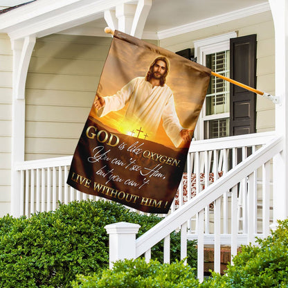 Christian Garden Flags, God Is Like Oxygen Flag, Christian House Flags, Christian Cross Flag, Faith Flag