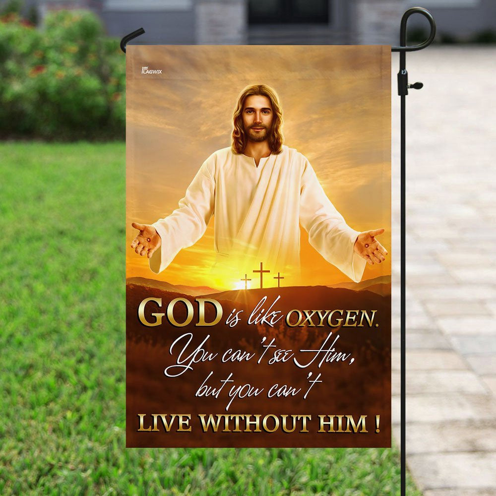 Christian Garden Flags, God Is Like Oxygen Flag, Christian House Flags, Christian Cross Flag, Faith Flag