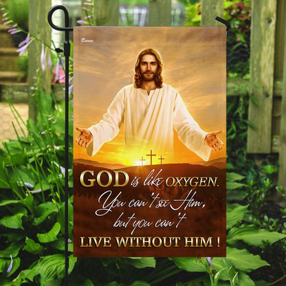 Christian Garden Flags, God Is Like Oxygen Flag, Christian House Flags, Christian Cross Flag, Faith Flag