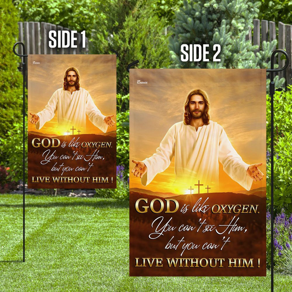 Christian Garden Flags, God Is Like Oxygen Flag, Christian House Flags, Christian Cross Flag, Faith Flag