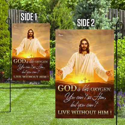 Christian Garden Flags, God Is Like Oxygen Flag, Christian House Flags, Christian Cross Flag, Faith Flag