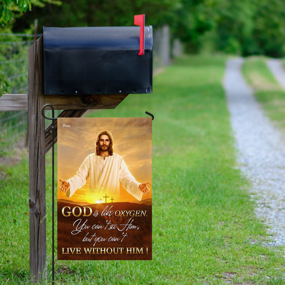 Christian Garden Flags, God Is Like Oxygen Flag, Christian House Flags, Christian Cross Flag, Faith Flag