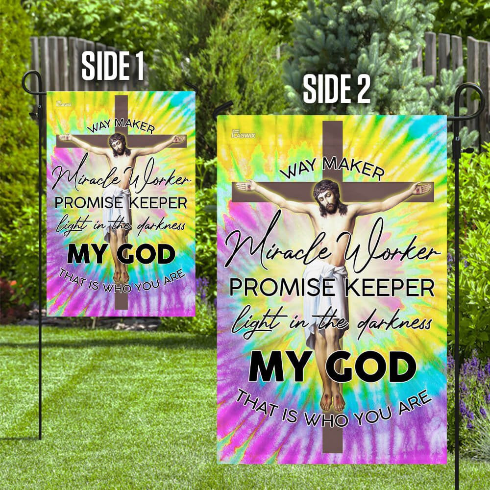 Christian Garden Flags, God Jesus Christian Way Maker Hippie Flag, Christian House Flags, Christian Cross Flag, Faith Flag