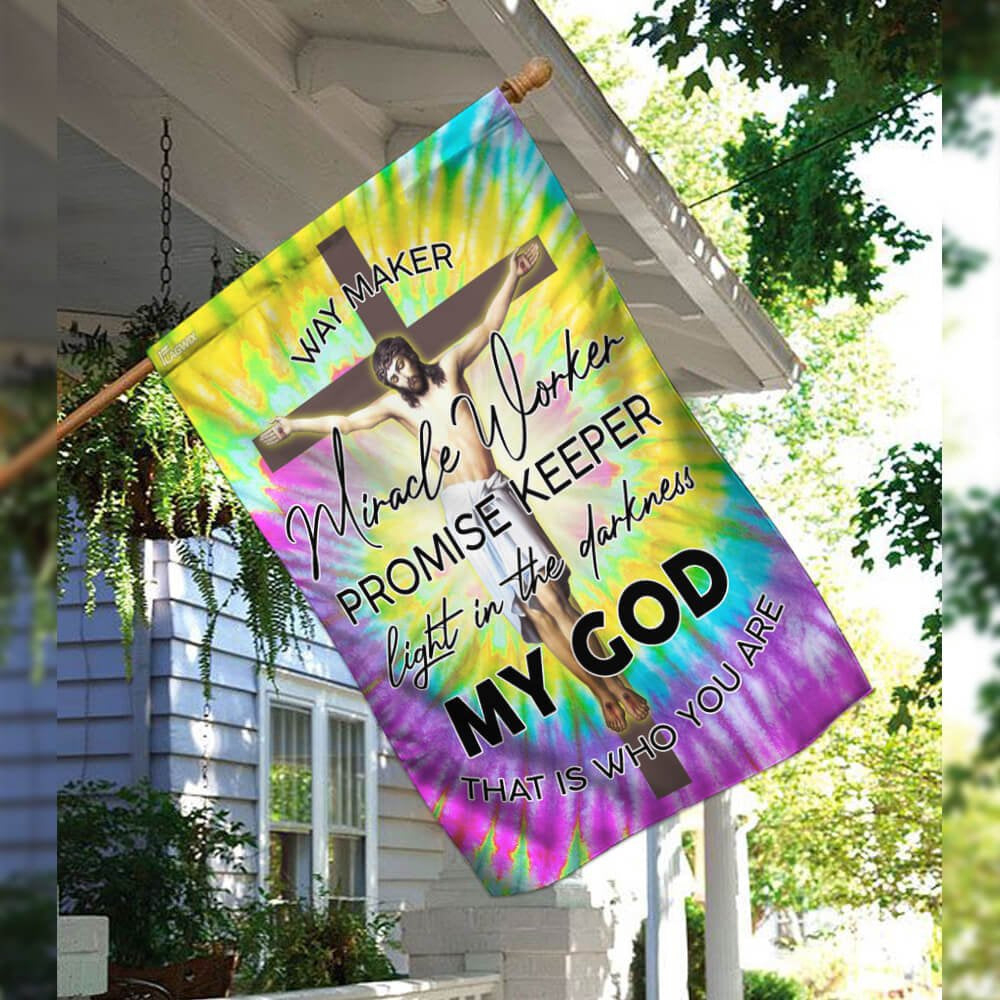 Christian Garden Flags, God Jesus Christian Way Maker Hippie Flag, Christian House Flags, Christian Cross Flag, Faith Flag
