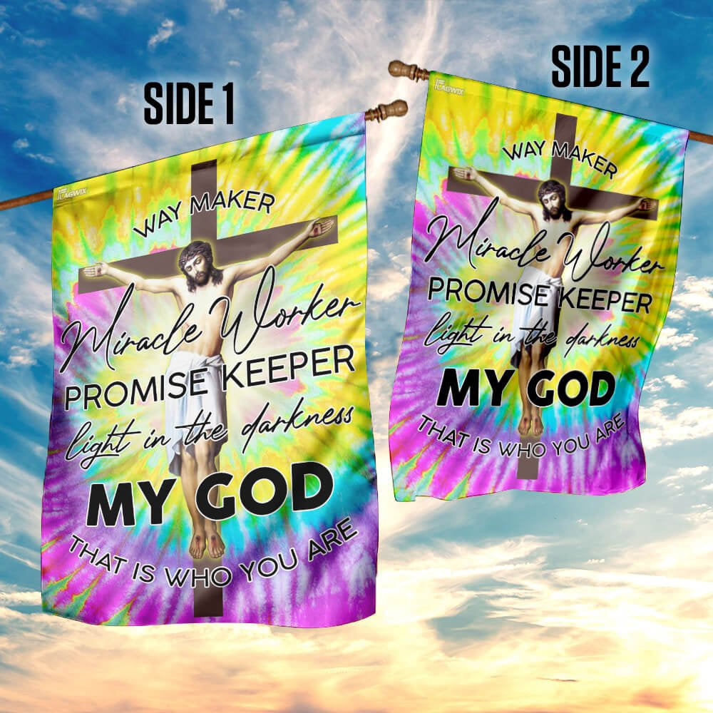 Christian Garden Flags, God Jesus Christian Way Maker Hippie Flag, Christian House Flags, Christian Cross Flag, Faith Flag