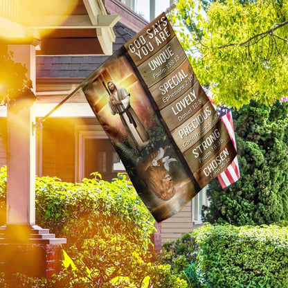 Christian Garden Flags, God Says You Are Flag, Christian House Flags, Christian Cross Flag, Faith Flag