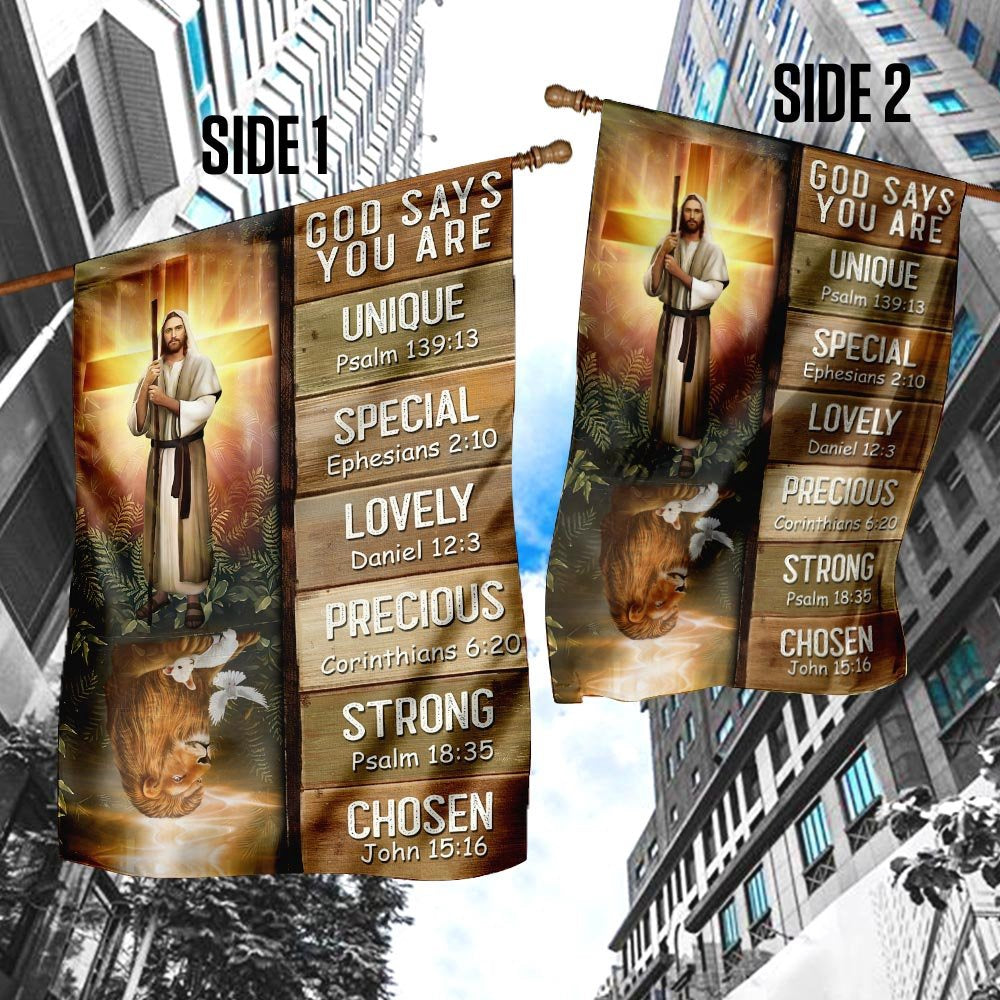 Christian Garden Flags, God Says You Are Flag, Christian House Flags, Christian Cross Flag, Faith Flag