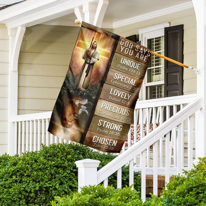 Christian Garden Flags, God Says You Are Flag, Christian House Flags, Christian Cross Flag, Faith Flag