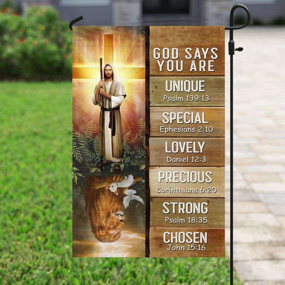 Christian Garden Flags, God Says You Are Flag, Christian House Flags, Christian Cross Flag, Faith Flag