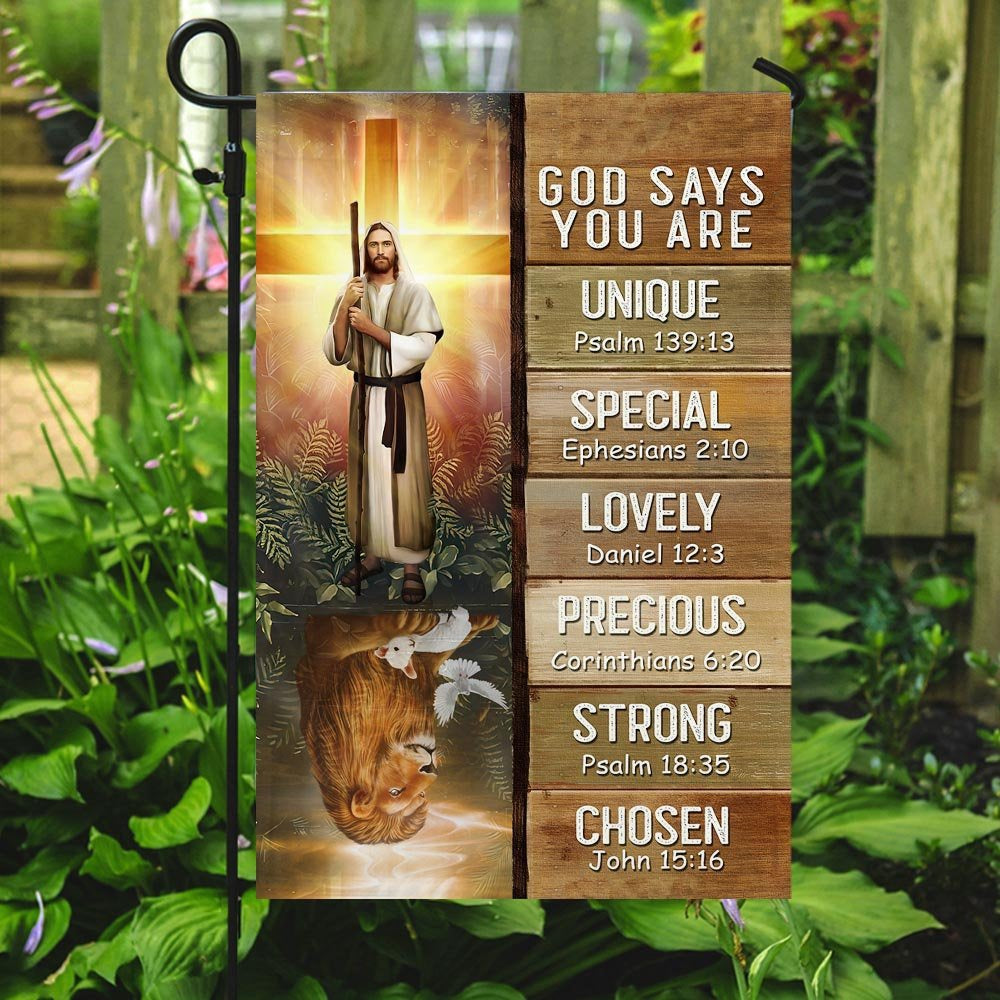 Christian Garden Flags, God Says You Are Flag, Christian House Flags, Christian Cross Flag, Faith Flag