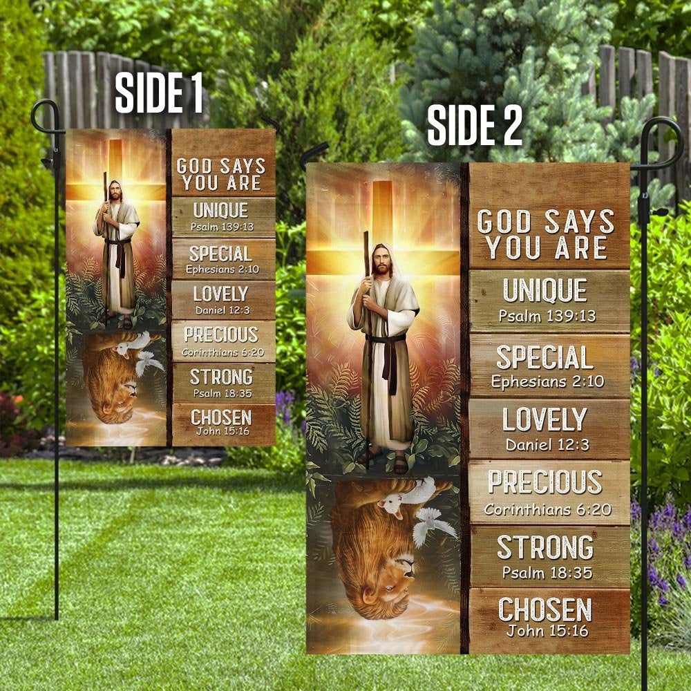 Christian Garden Flags, God Says You Are Flag, Christian House Flags, Christian Cross Flag, Faith Flag