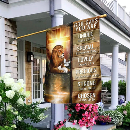 Christian Garden Flags, God Says You Are Lion &amp Lamb Flag, Christian House Flags, Christian Cross Flag, Faith Flag
