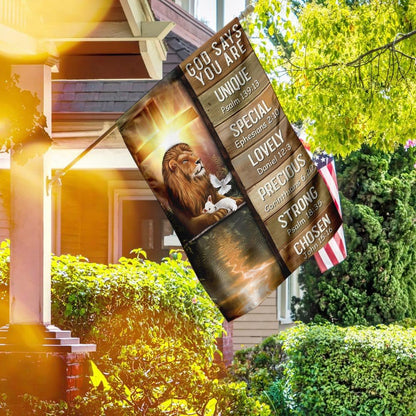 Christian Garden Flags, God Says You Are Lion &amp Lamb Flag, Christian House Flags, Christian Cross Flag, Faith Flag