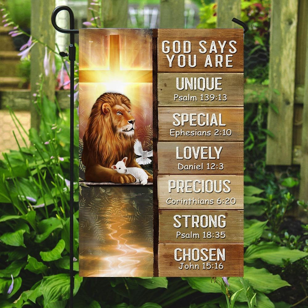 Christian Garden Flags, God Says You Are Lion &amp Lamb Flag, Christian House Flags, Christian Cross Flag, Faith Flag