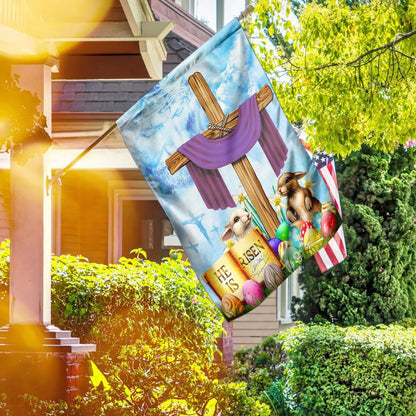 Christian Garden Flags, Happy Easter He Is Risen Flag, Christian House Flags, Christian Cross Flag, Faith Flag
