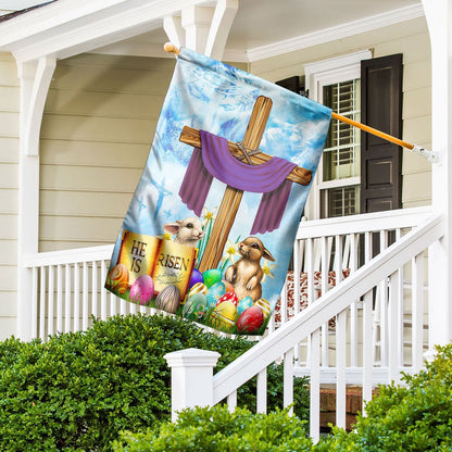 Christian Garden Flags, Happy Easter He Is Risen Flag, Christian House Flags, Christian Cross Flag, Faith Flag