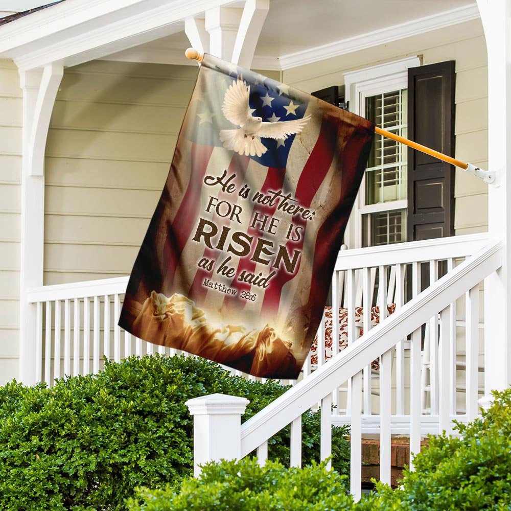 Christian Garden Flags, He Is Not Here As He He Risen Jesus Resurrection Easter Flag, Christian House Flags, Christian Cross Flag, Faith Flag