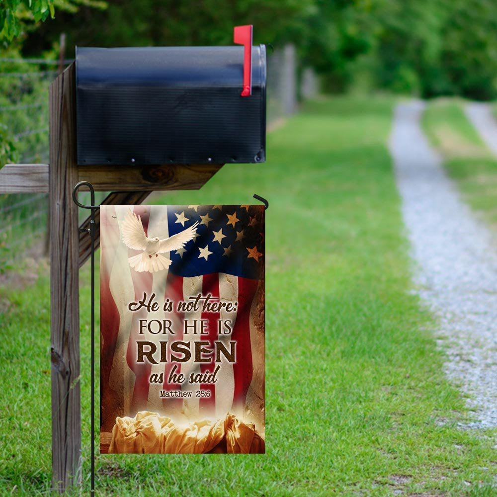 Christian Garden Flags, He Is Not Here As He He Risen Jesus Resurrection Easter Flag, Christian House Flags, Christian Cross Flag, Faith Flag
