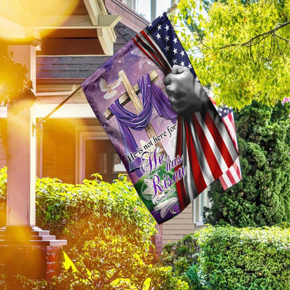 Christian Garden Flags, He Is Not Here For He Has Risen Flag, Christian House Flags, Christian Cross Flag, Faith Flag