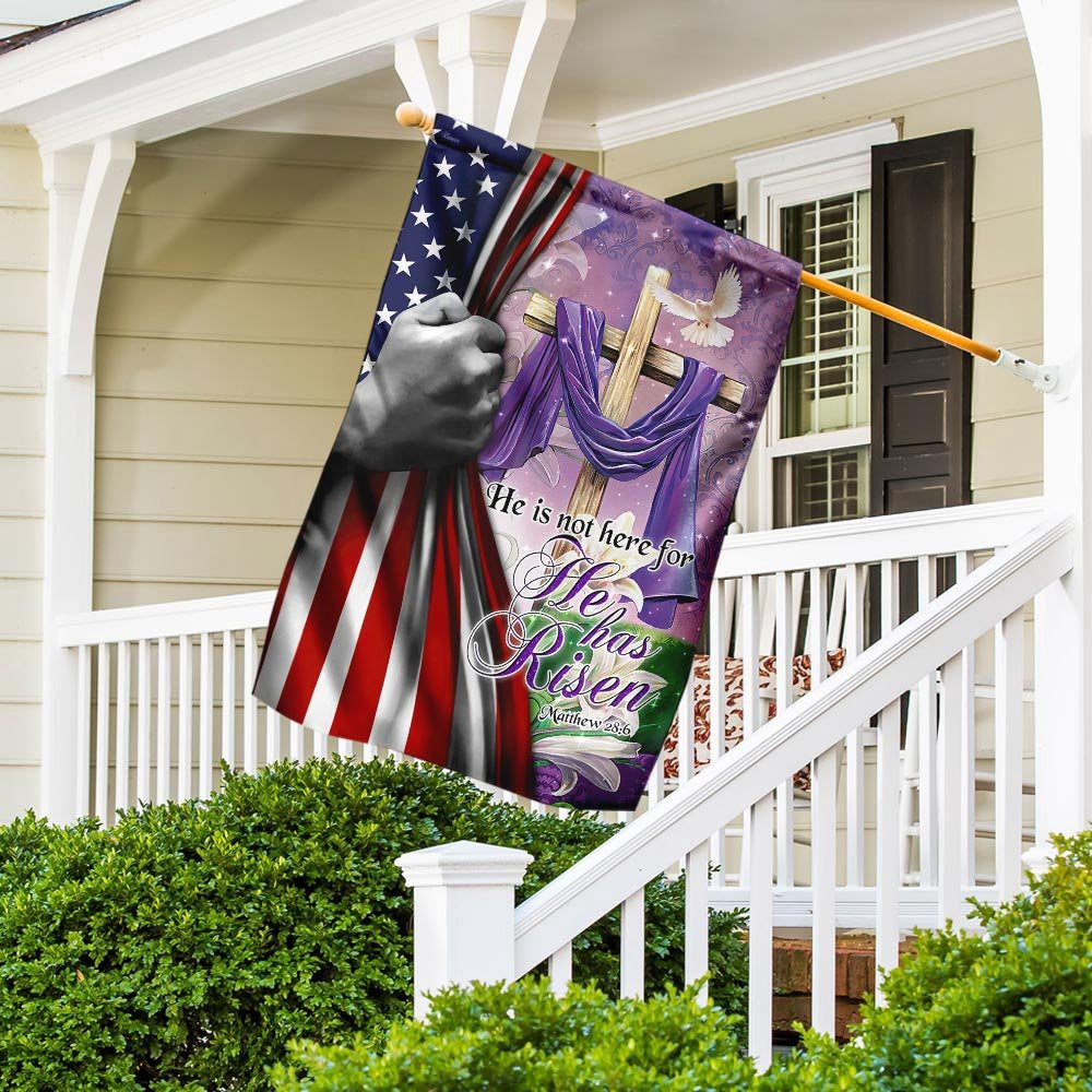 Christian Garden Flags, He Is Not Here For He Has Risen Flag, Christian House Flags, Christian Cross Flag, Faith Flag