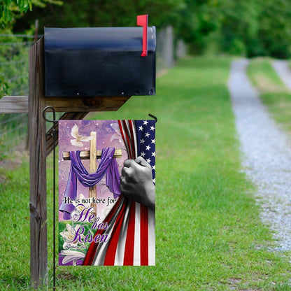 Christian Garden Flags, He Is Not Here For He Has Risen Flag, Christian House Flags, Christian Cross Flag, Faith Flag