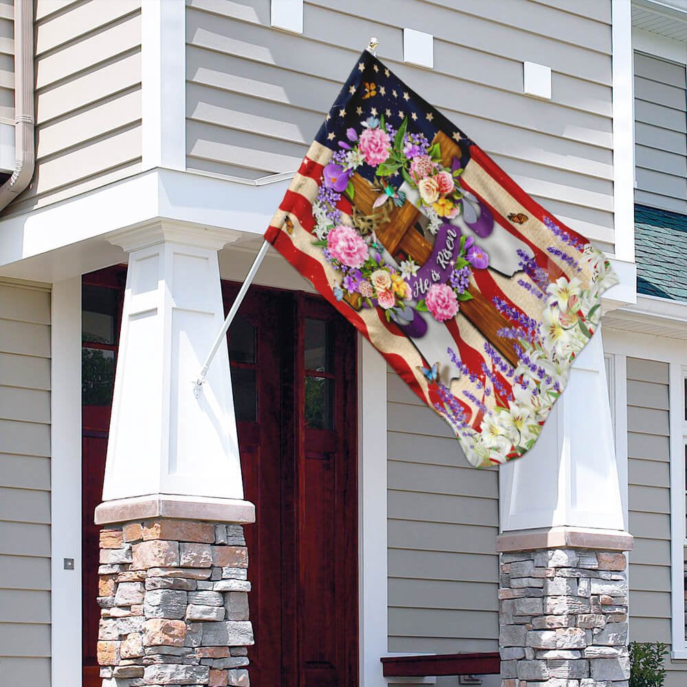 Christian Garden Flags, He Is Risen Christian American Flag, Christian House Flags, Christian Cross Flag, Faith Flag