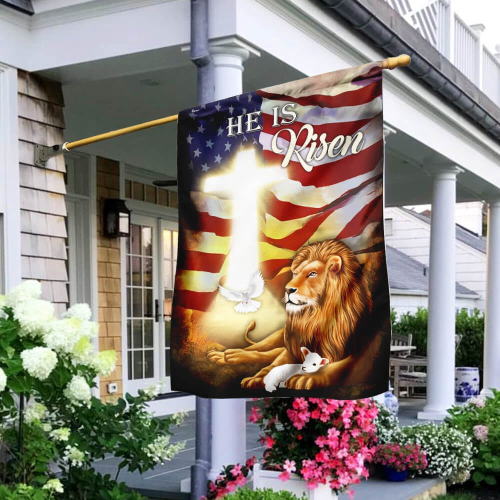 Christian Garden Flags, He Is Risen Flag, Christian House Flags, Christian Cross Flag, Faith Flag