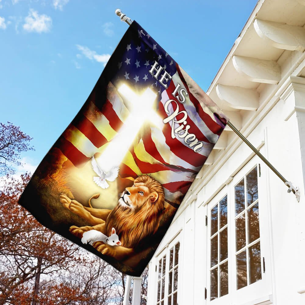 Christian Garden Flags, He Is Risen Flag, Christian House Flags, Christian Cross Flag, Faith Flag