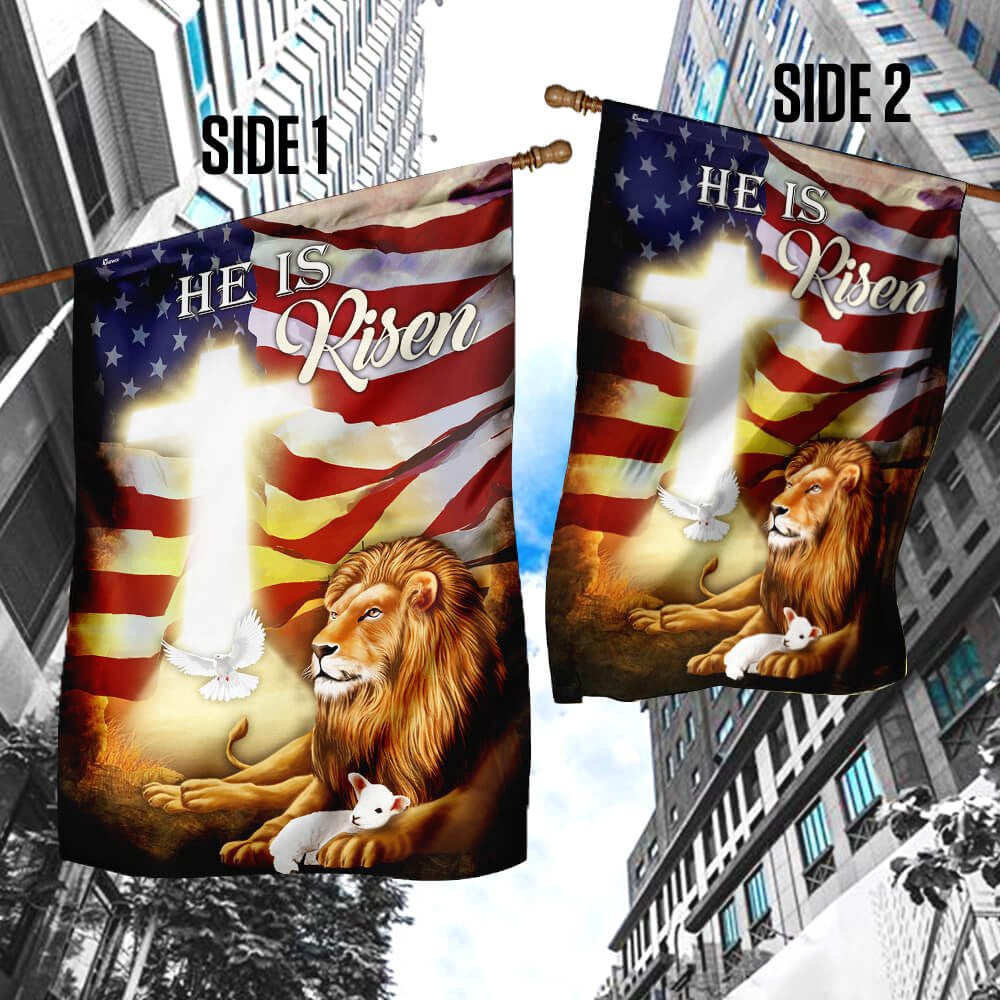 Christian Garden Flags, He Is Risen Flag, Christian House Flags, Christian Cross Flag, Faith Flag
