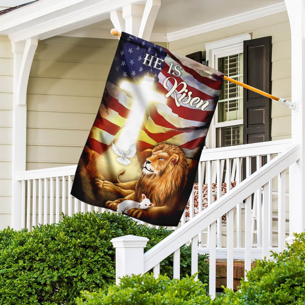 Christian Garden Flags, He Is Risen Flag, Christian House Flags, Christian Cross Flag, Faith Flag