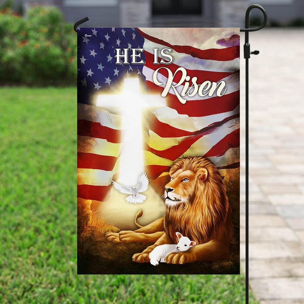 Christian Garden Flags, He Is Risen Flag, Christian House Flags, Christian Cross Flag, Faith Flag