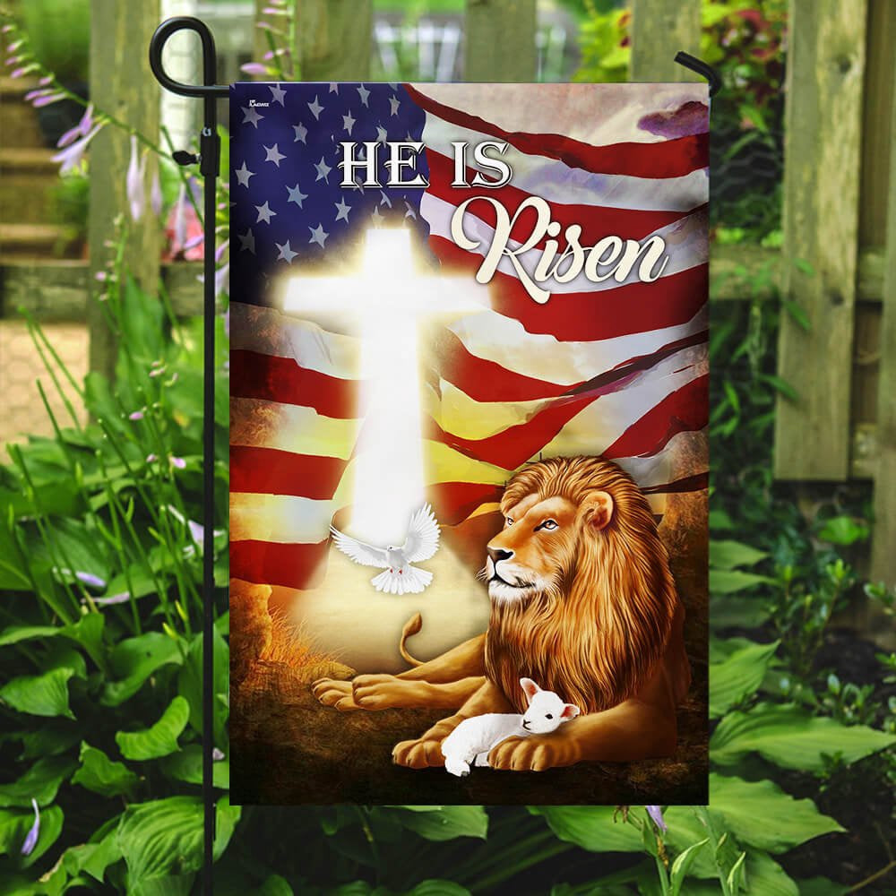 Christian Garden Flags, He Is Risen Flag, Christian House Flags, Christian Cross Flag, Faith Flag