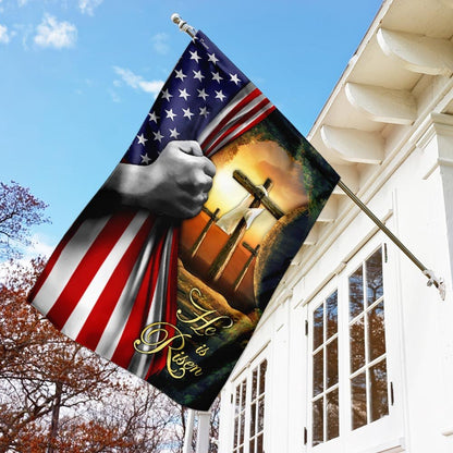 Christian Garden Flags, He Is Risen Jesus Christ Cross Flag, Christian House Flags, Christian Cross Flag, Faith Flag