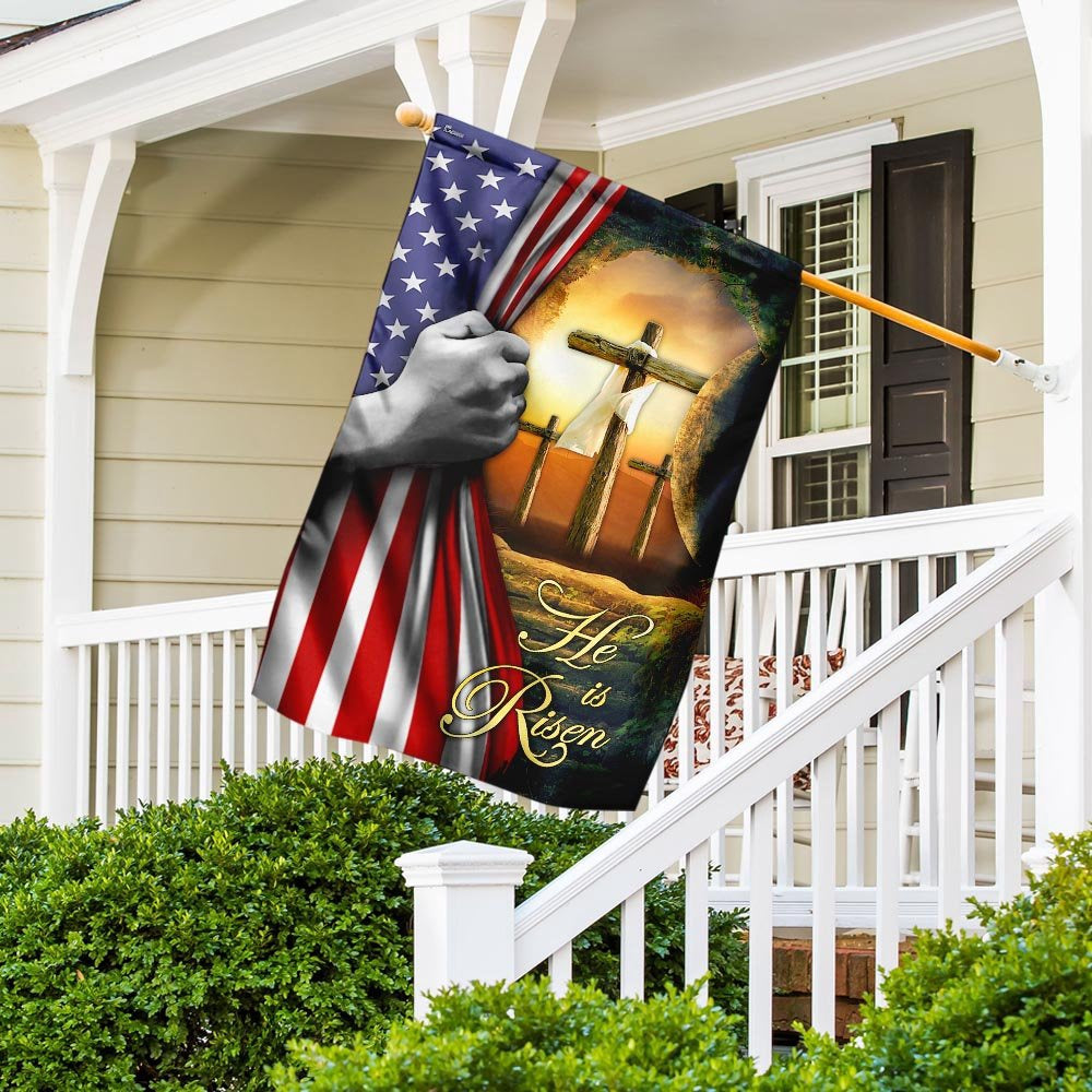 Christian Garden Flags, He Is Risen Jesus Christ Cross Flag, Christian House Flags, Christian Cross Flag, Faith Flag