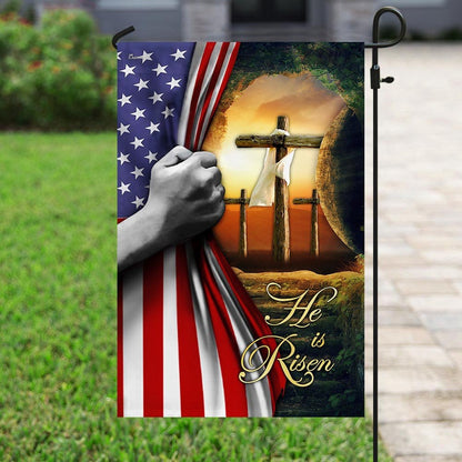 Christian Garden Flags, He Is Risen Jesus Christ Cross Flag, Christian House Flags, Christian Cross Flag, Faith Flag