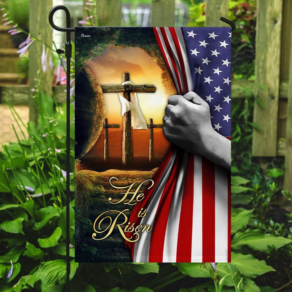 Christian Garden Flags, He Is Risen Jesus Christ Cross Flag, Christian House Flags, Christian Cross Flag, Faith Flag