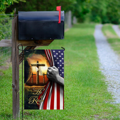 Christian Garden Flags, He Is Risen Jesus Christ Cross Flag, Christian House Flags, Christian Cross Flag, Faith Flag