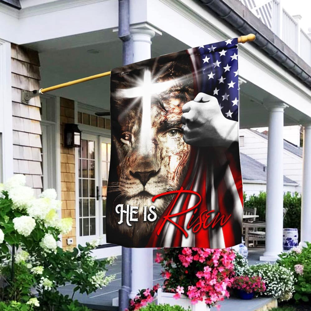 Christian Garden Flags, He Is Risen Jesus Christian Flag, Christian House Flags, Christian Cross Flag, Faith Flag