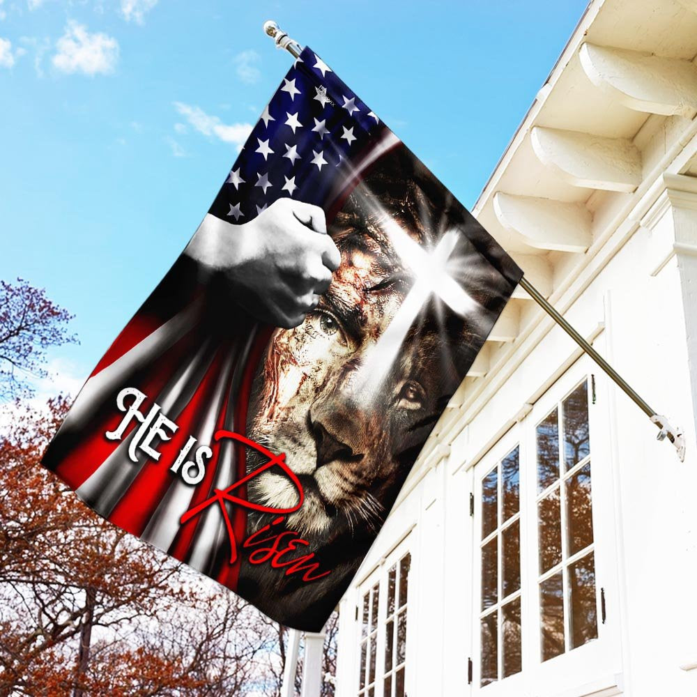 Christian Garden Flags, He Is Risen Jesus Christian Flag, Christian House Flags, Christian Cross Flag, Faith Flag