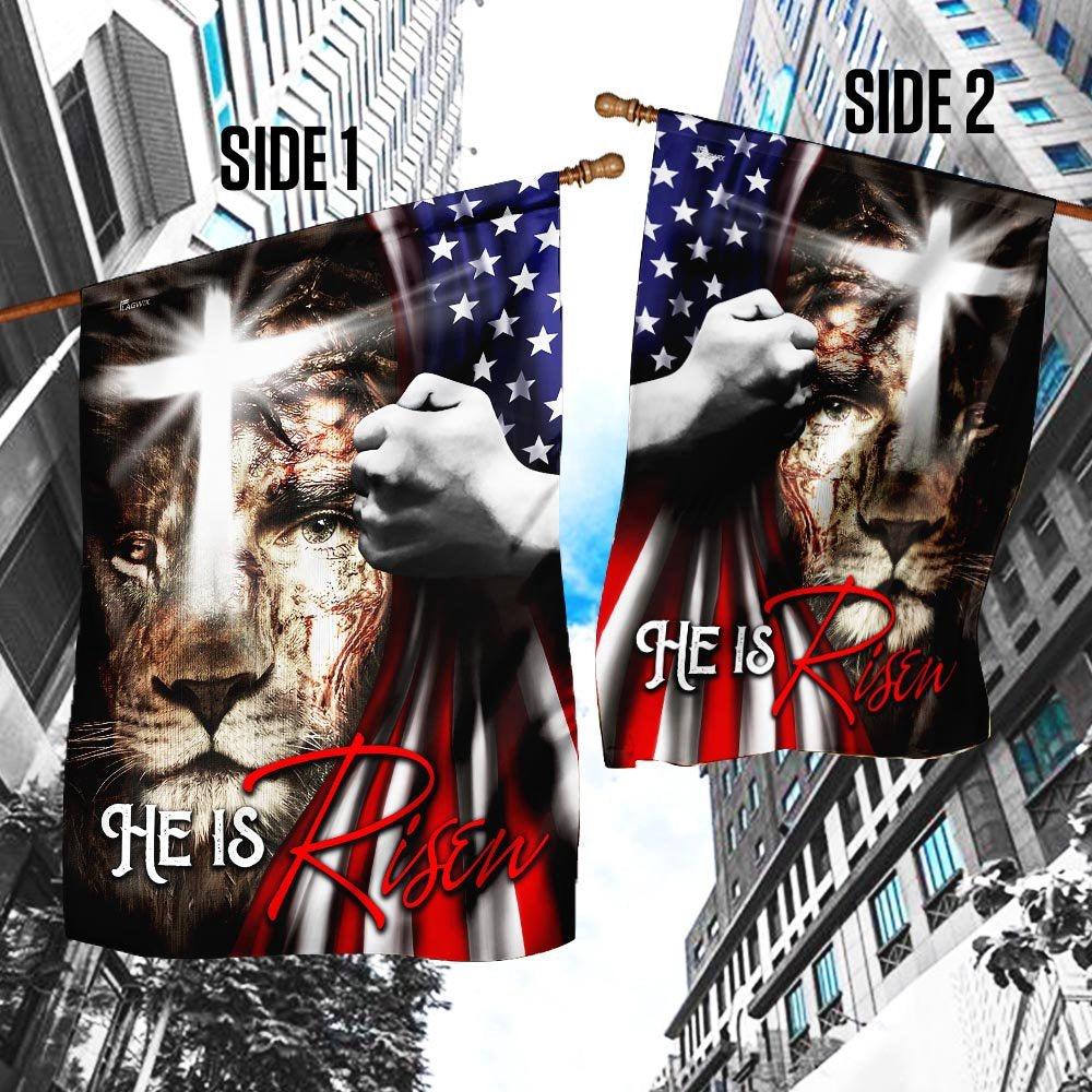 Christian Garden Flags, He Is Risen Jesus Christian Flag, Christian House Flags, Christian Cross Flag, Faith Flag