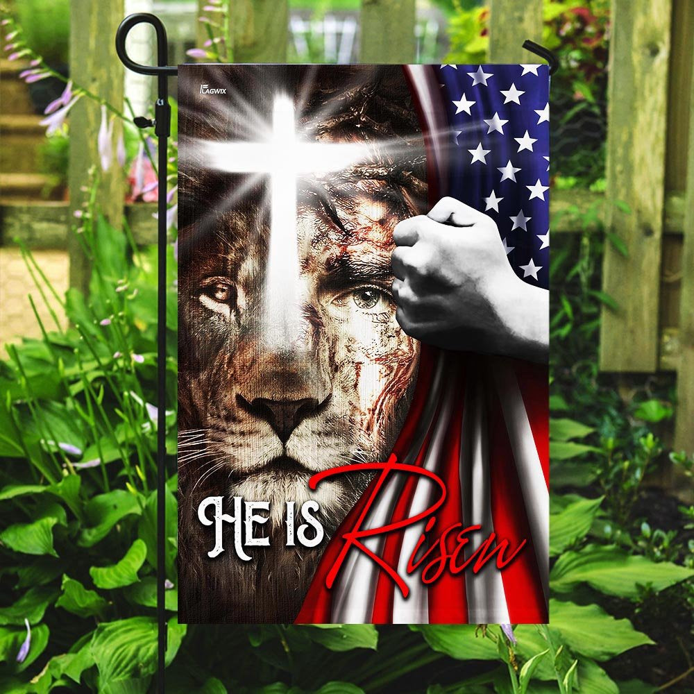 Christian Garden Flags, He Is Risen Jesus Christian Flag, Christian House Flags, Christian Cross Flag, Faith Flag