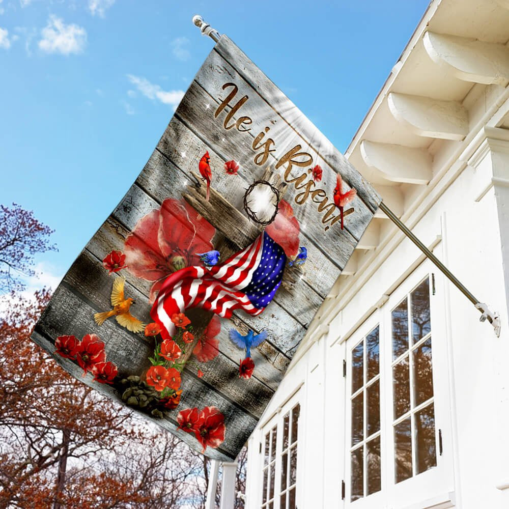 Christian Garden Flags, He Is Risen Jesus Flag, Christian House Flags, Christian Cross Flag, Faith Flag
