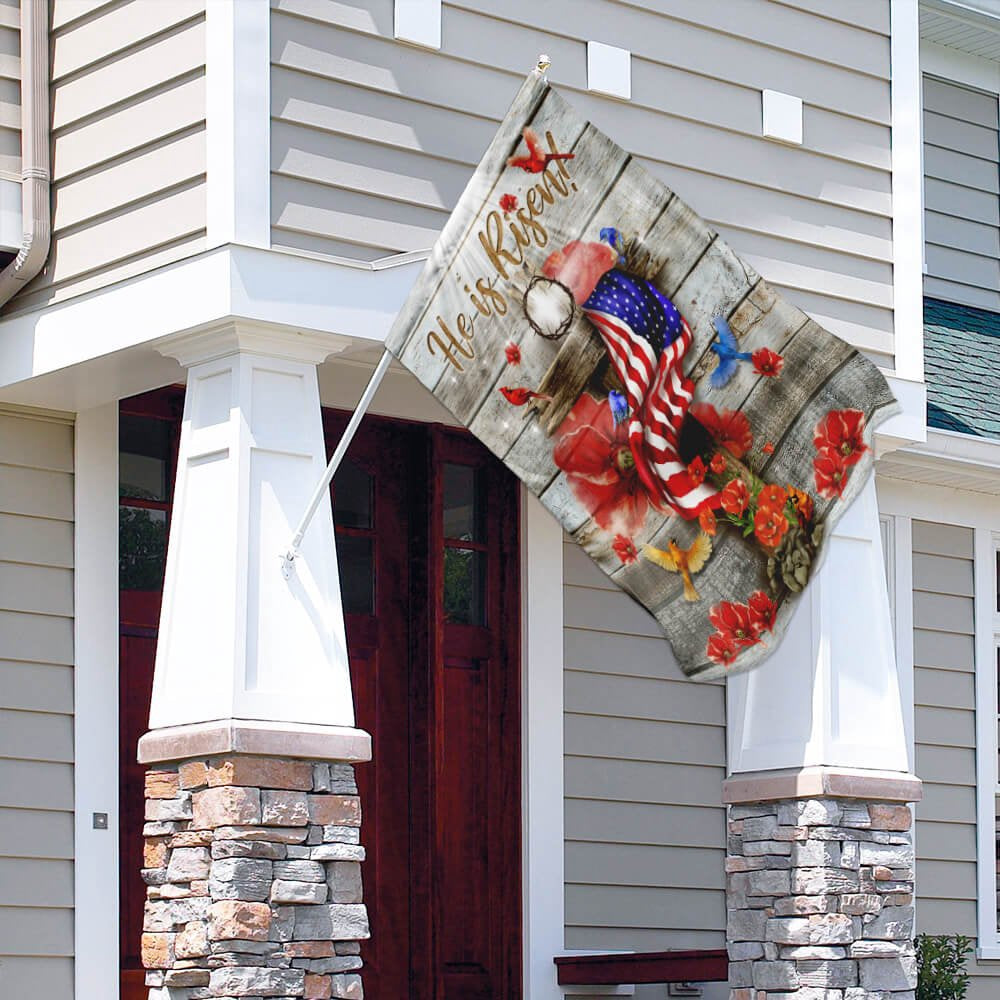 Christian Garden Flags, He Is Risen Jesus Flag, Christian House Flags, Christian Cross Flag, Faith Flag